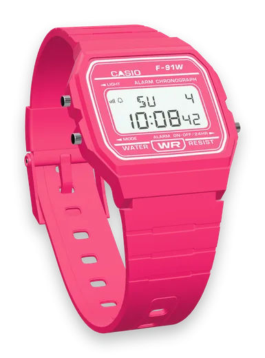 Casio F-91WC-4 Hot Pink