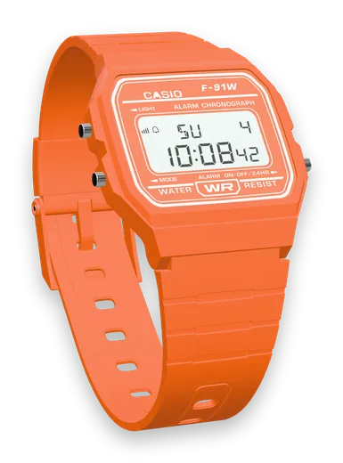 Casio F-91WC-4A2 Tangerine