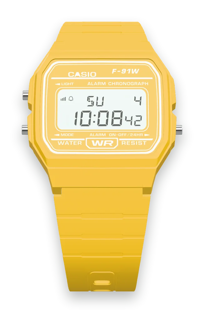 Casio F-91WC-9 Sunflower, front view