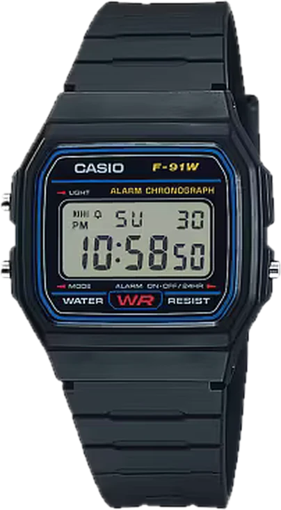 Casio F-91W-1XY Classic Black, product photo