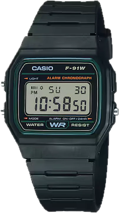 Casio F-91W-3 Deep Forest, product photo
