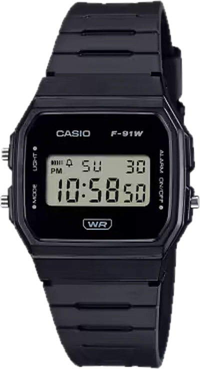 Casio F-91WB-1 Stealth Black, product photo