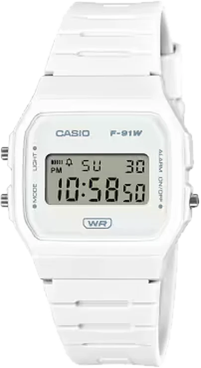 Casio F-91WB-7 Pure White, product photo